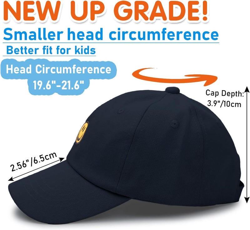 SONMONY Store Smile Face Toddler Baseball Cap Boy Baseball Hats Kids Washed Funny Hats Adjustable Cute Caps for 3-12 Years… - Image 5
